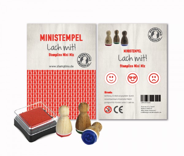 Mini Stempel Stempelset 3er Pack Lach Mit!