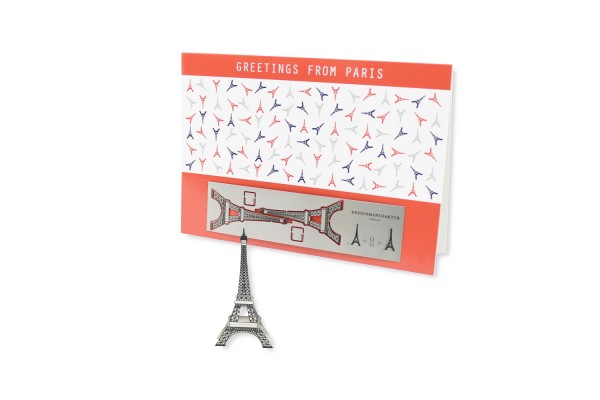 Edelstahl-Grußkarte - Eiffelturm
