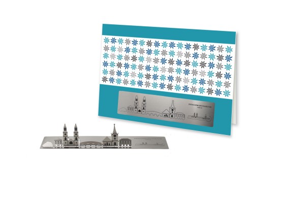 Stainless Steel Greeting Card - 'Zürich Skyline'