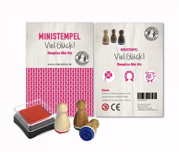 Mini Stempel Stempelset 3er Pack Viel Glück