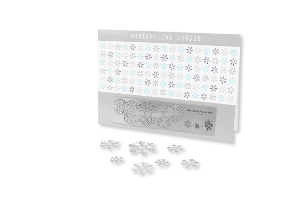 Stainless Steel Greeting Card - Snowflakes