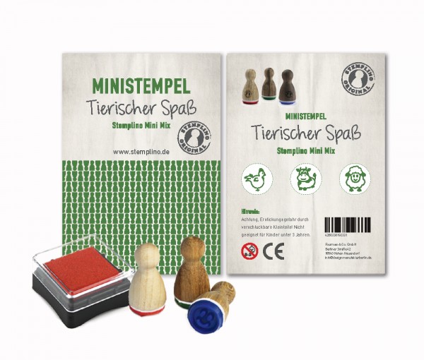 Mini Stempel Stempelset 3er Pack Tierischer Spaß