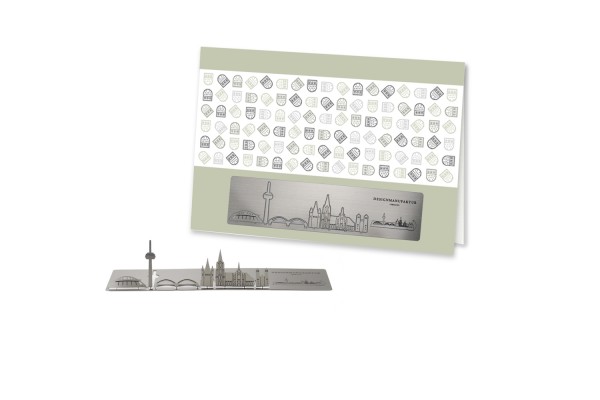 Stainless Steel Greeting Card - Cologne Skyline
