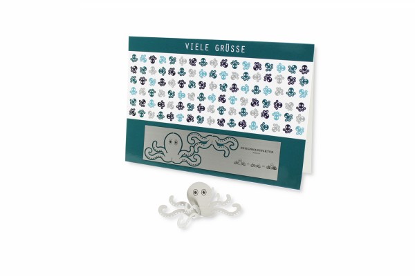 Stainless Steel Greeting Card - Octopus