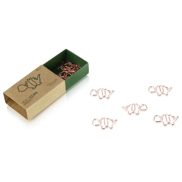 GOLDCLIP Büroklammer Dino in roségold - Heftklammern mit Verpackung (Inh. 15 Stück)